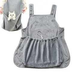 Comfortable Apron For Holding Cats Soft Kitten Bib KangarooPocket Pet Clothes Sleeping Pussy Hugging Suit Pet Supplies