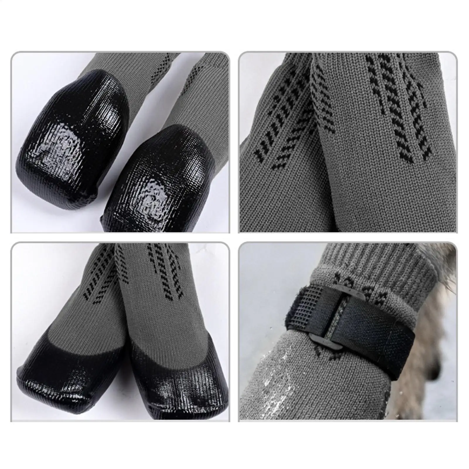Socks for Dogs 4 Pieces Pet Booties Small Dog Shoes for Outdoor Indoor Living Room Apartment Backyard Walking Travel Camping view 5