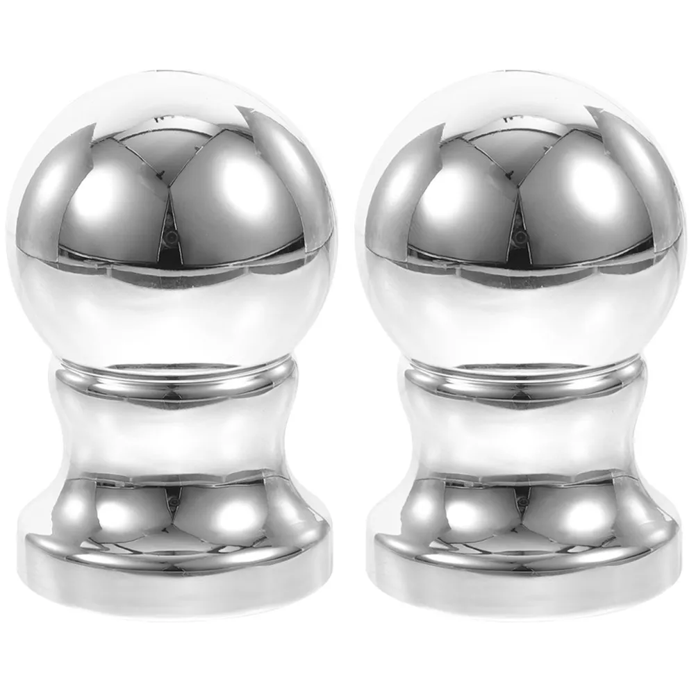 2Pcs Flagpole Finials ABS Materials Bright Color Ball Design Elegant Garden Flagpole Ornaments Long Period Using
