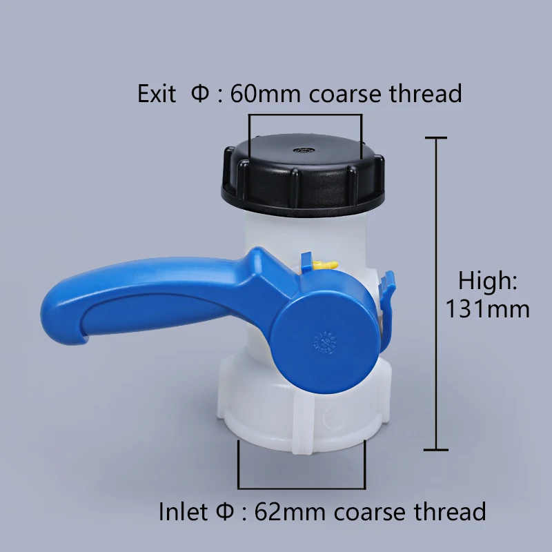 Plastikowy zawór motylkowy DN40 do kontener zbiornik IBC 1000L przełącznik Adapter zbiornika IBC