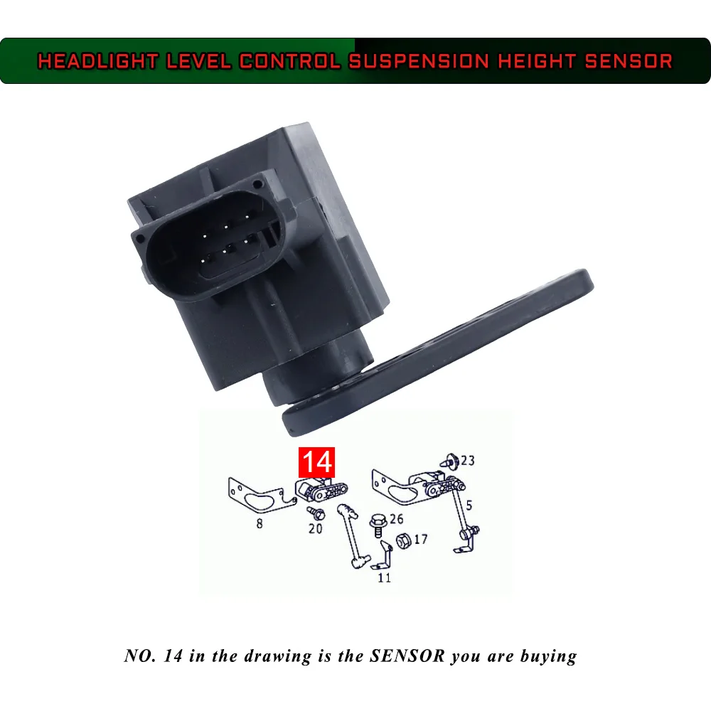 Capteur de niveau de hauteur de Suspension de contrôle de nivellement de phare, pour MERCEDES BENZ A B C E M R S classe CLK CLS SLK CL GL A0105427717