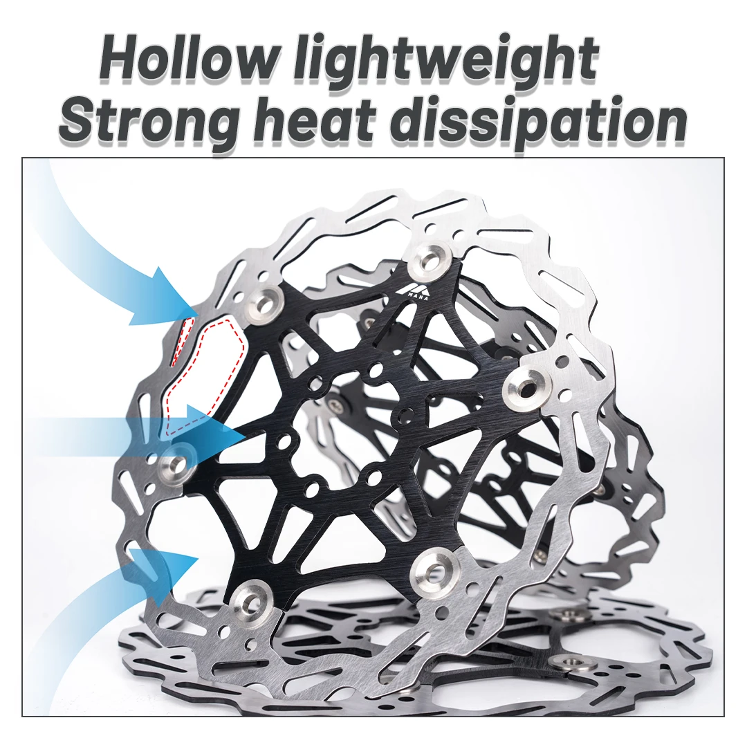 Diana freio a disco flutuante de bicicleta, 6 parafusos, 160/180/203mm, borda de freio de aço para dissipação de calor + quadro interno de liga de alumínio, peças mtb