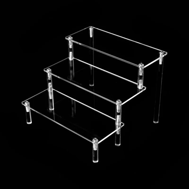 1-5 Tier Acrylic Display Stand,Clear Display Riser Rack for Cupcake,Perfume Doll Décor and Organizer Amiibo Funko POP Figures