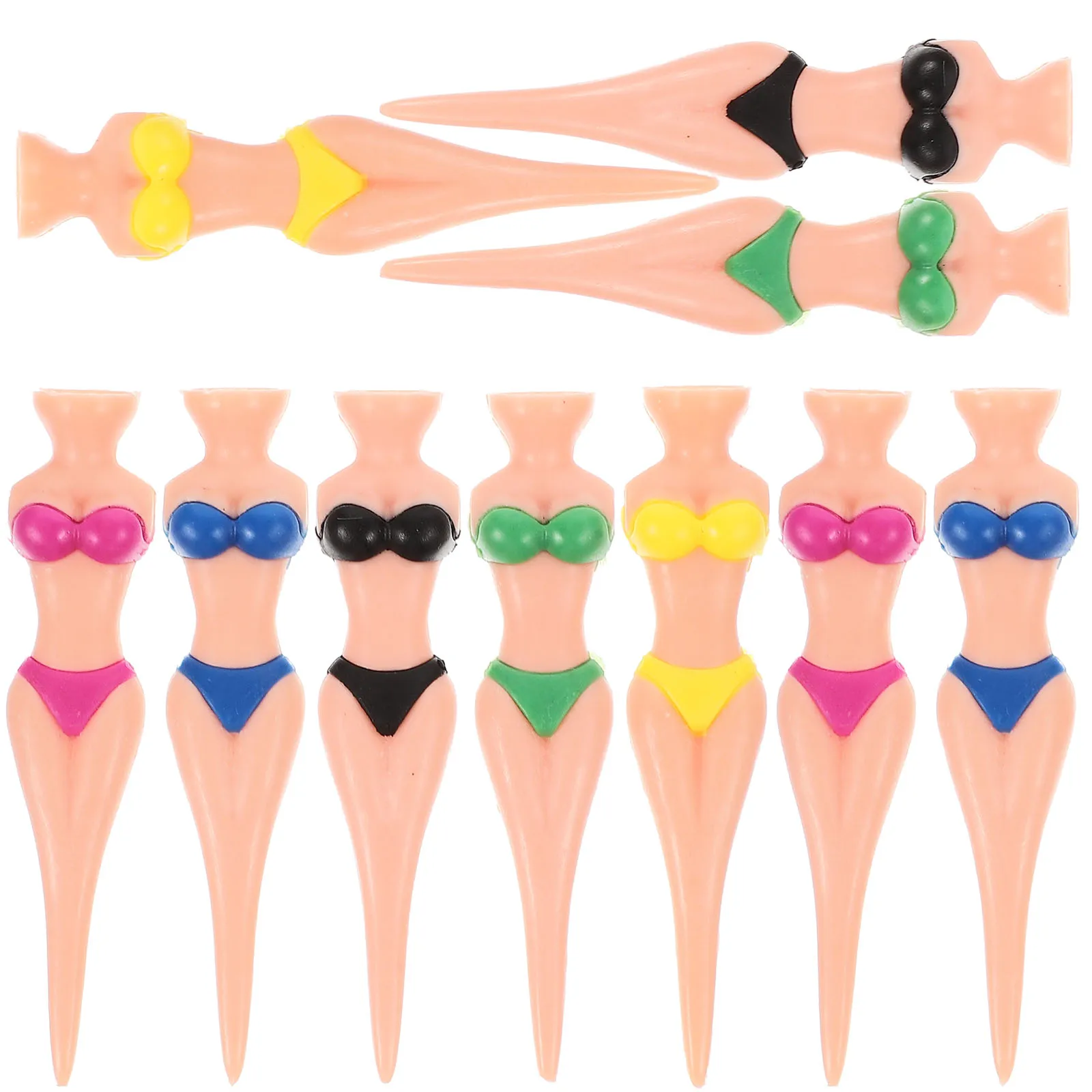 

10 Pcs Golf Supplies Mixed Color Tees Ball Stud Interesting Convenient Golfs Practical Plastic