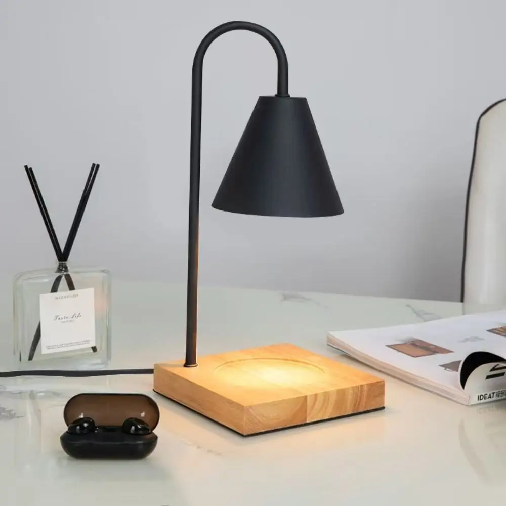 Difusor de aroma vela aquecedor lâmpada mesa base madeira maciça vela derreter mais quente plugue da ue aromaterapia vela lâmpada aquecimento