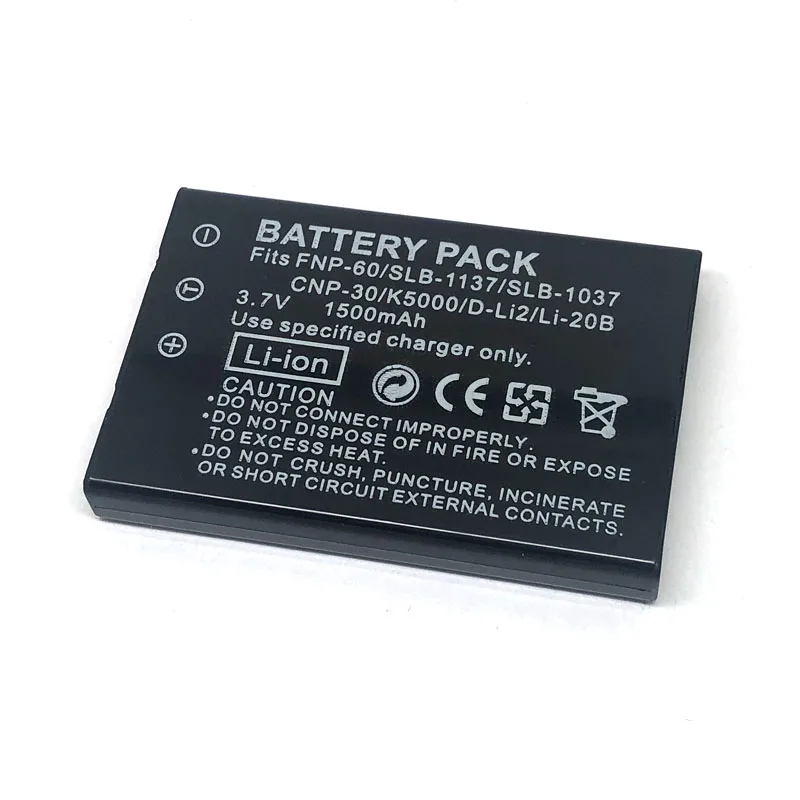 FNP60 NP-60 NP60 SLB-1137 SLB-1037 CNP-30 KLIC-5000 D-Li2 Li-20B Battery for Fujifilm F50I F501 F401 ZOOM F410 F601 F601Z