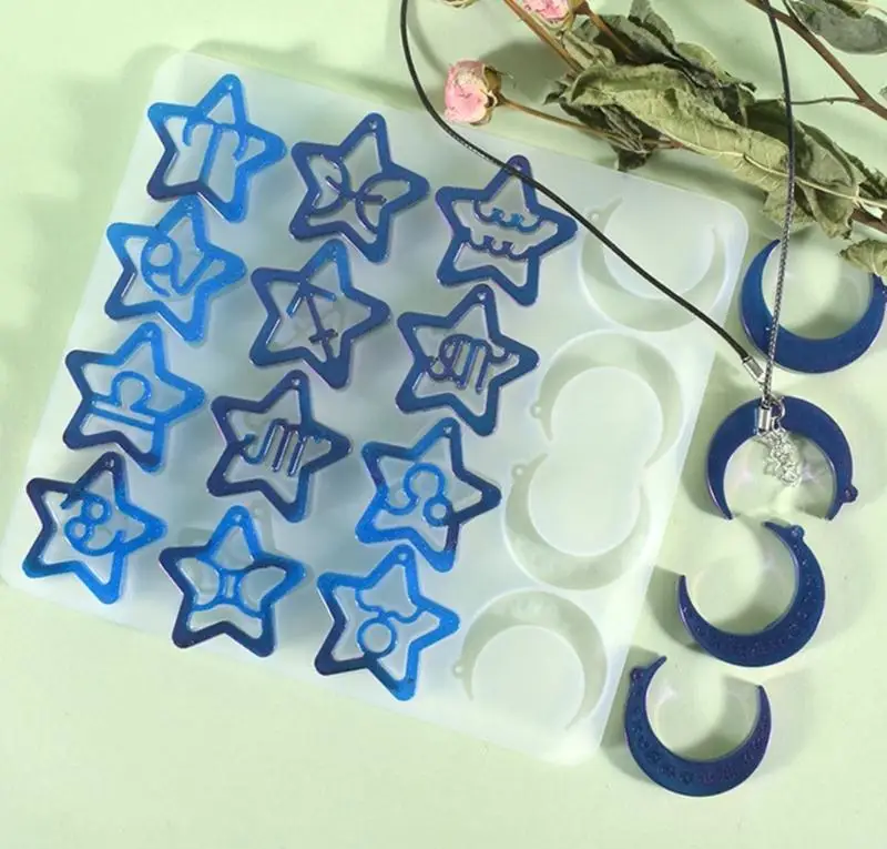 Zodiacs Charm Silicone Mold Portable Hygienic Mould For Creative Jewelry Crafting