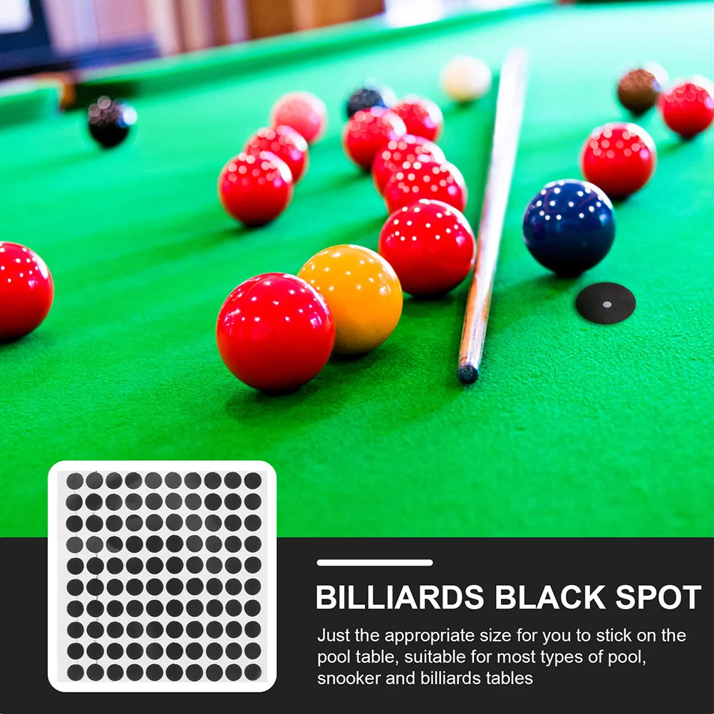 3 Sheets Billiard Black Spots Reliable Pool Table Marker Dots Thin Design for Smooth Ball Rolling Easy to Apply No Residue
