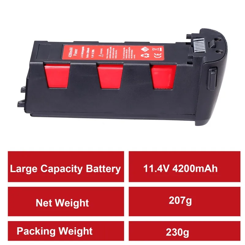 

11.4V 4200mAh Lipo Batterys For Hubsan H117S Zino Pro GPS RC Drone Flight Battery FPV Racing RC Quadcopter Spare Parts