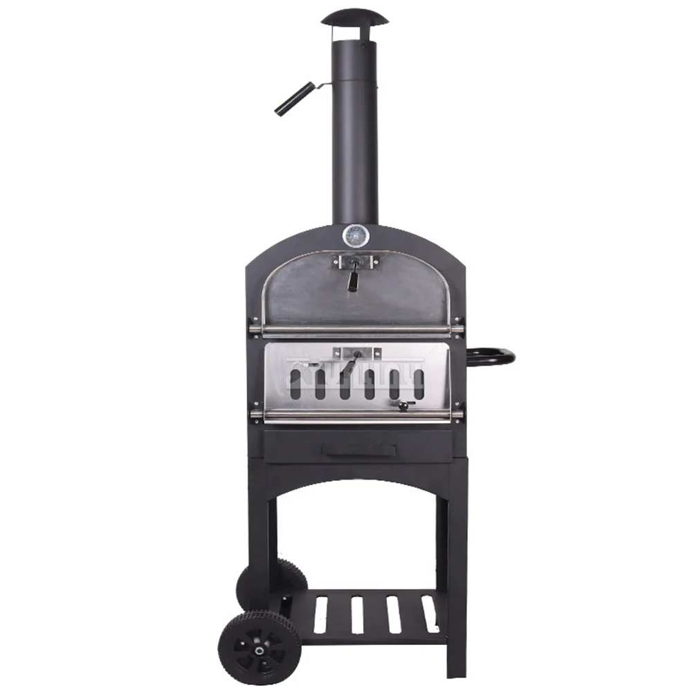 12-inch Vertical Pizza Oven Outdoor Camping Charcoal Grill BBQ Barbecue Food Beef Stew Oven