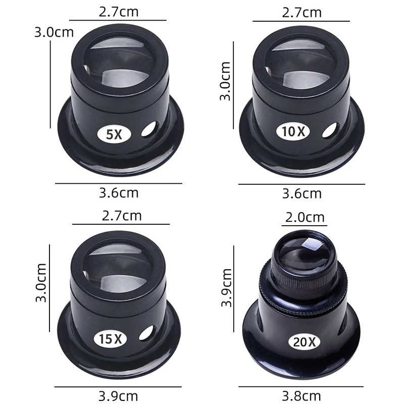 Watch Magnifier Tool 5X 10X 15X 20X Jewelers Portable Monocular Magnifying Glass Loupe Lens for Eye Magnifier Len