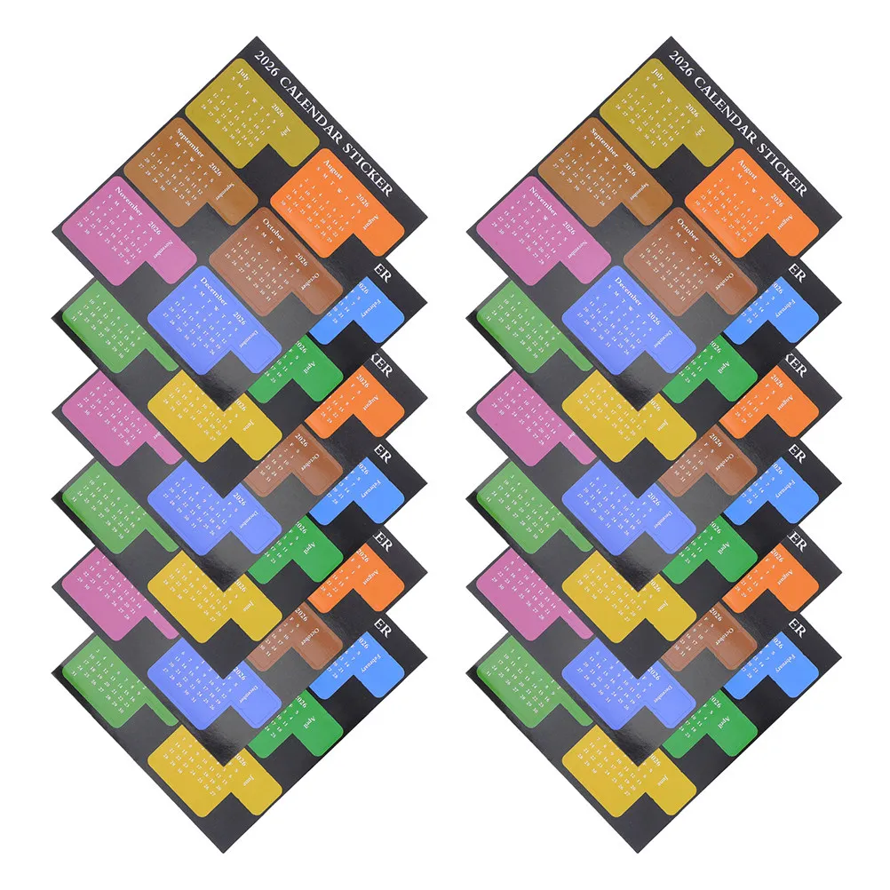 

20Pcs Colorful DIY Calendar Index Tabs 2026 Monthly Planner Stickers January to December Schedule Labels for Journal Notebook