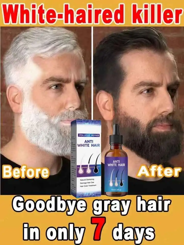 

White To Black Gray White Hair Serum Natural Color Repair Nourishessence Anti-gray Care For Men Women