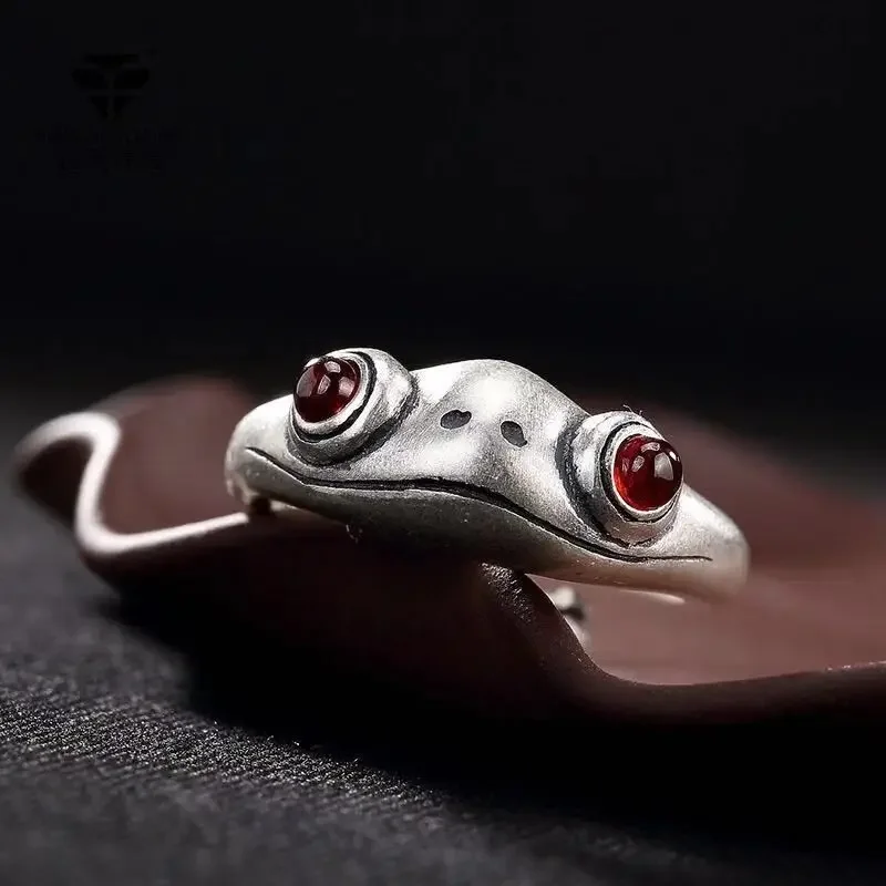 

NEW Vintage Frog Ring for Women Artistic Design Opening Resizable Female Bohemian Rings Silver Color Gift