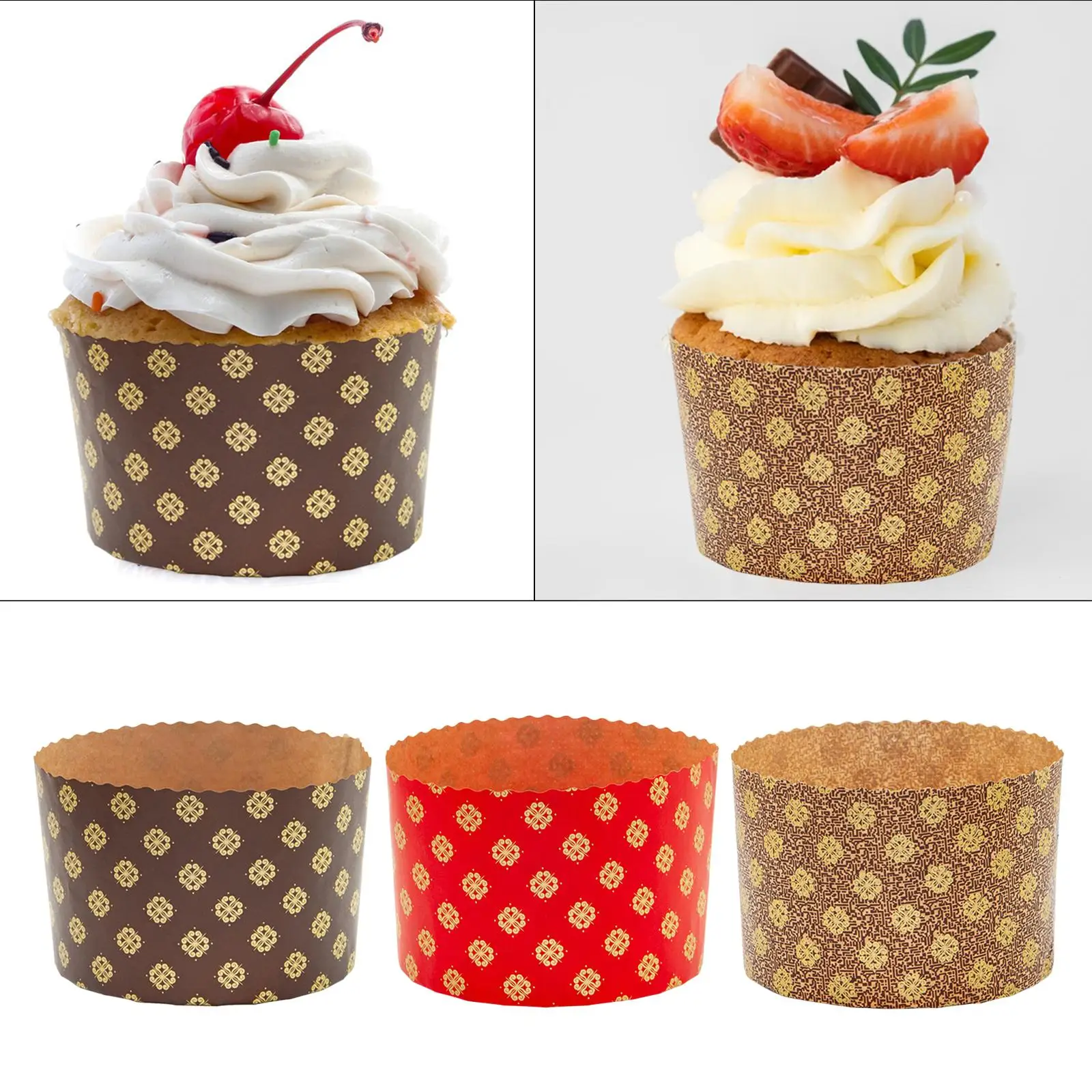 

100x Paper Baking Pans Oilproof Bread Baking Cup Muffin Baking Liners for Wedding Festivals Bridal Ceremony Anniversary Holiday