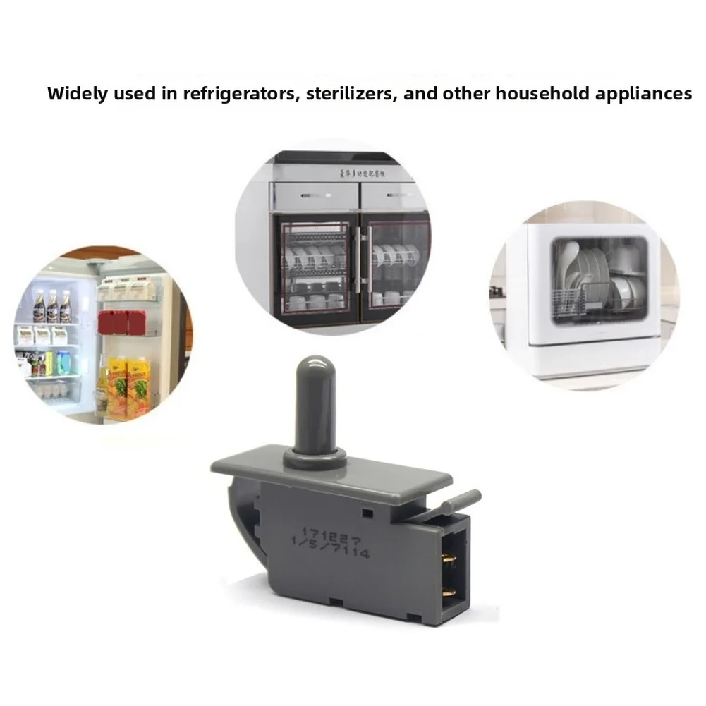 

Кнопочный выключатель HC-056K нормально закрытого типа, совместимый с системами дезинфекции холодильников и нагрузкой 125 В переменного тока 1 А