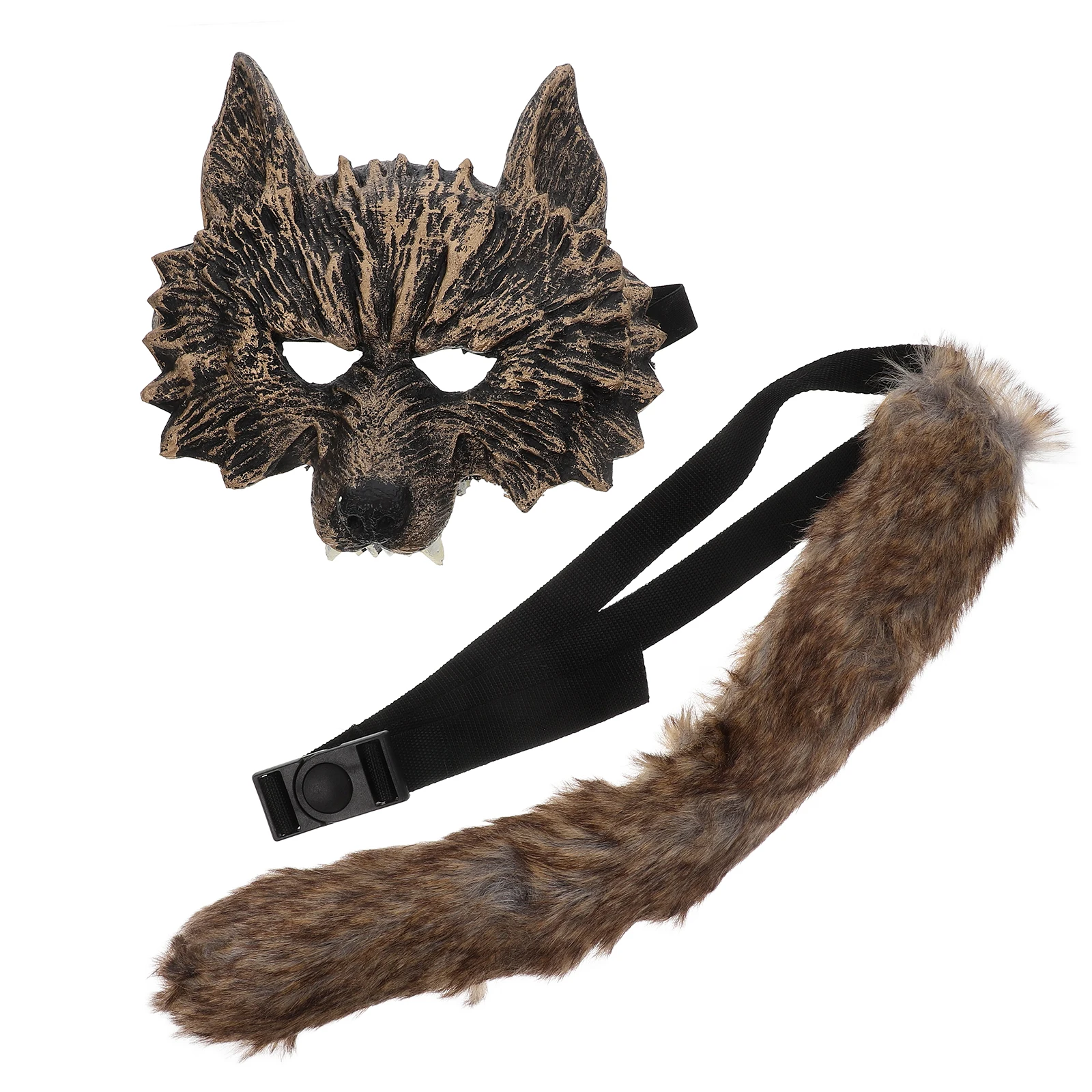 

Wolf Mask Accessories Animal Face Costume Beast Masks for Adult Women Men Kids Werewolf Tail Cosplay Party Decorations Halloween