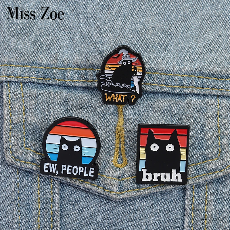 Schlacht Regenbogen Katzen Emaille Pins Custom I Do What I Want Broschen Revers Abzeichen Kleidung Punk Tier Schmuck Geschenk für Freunde