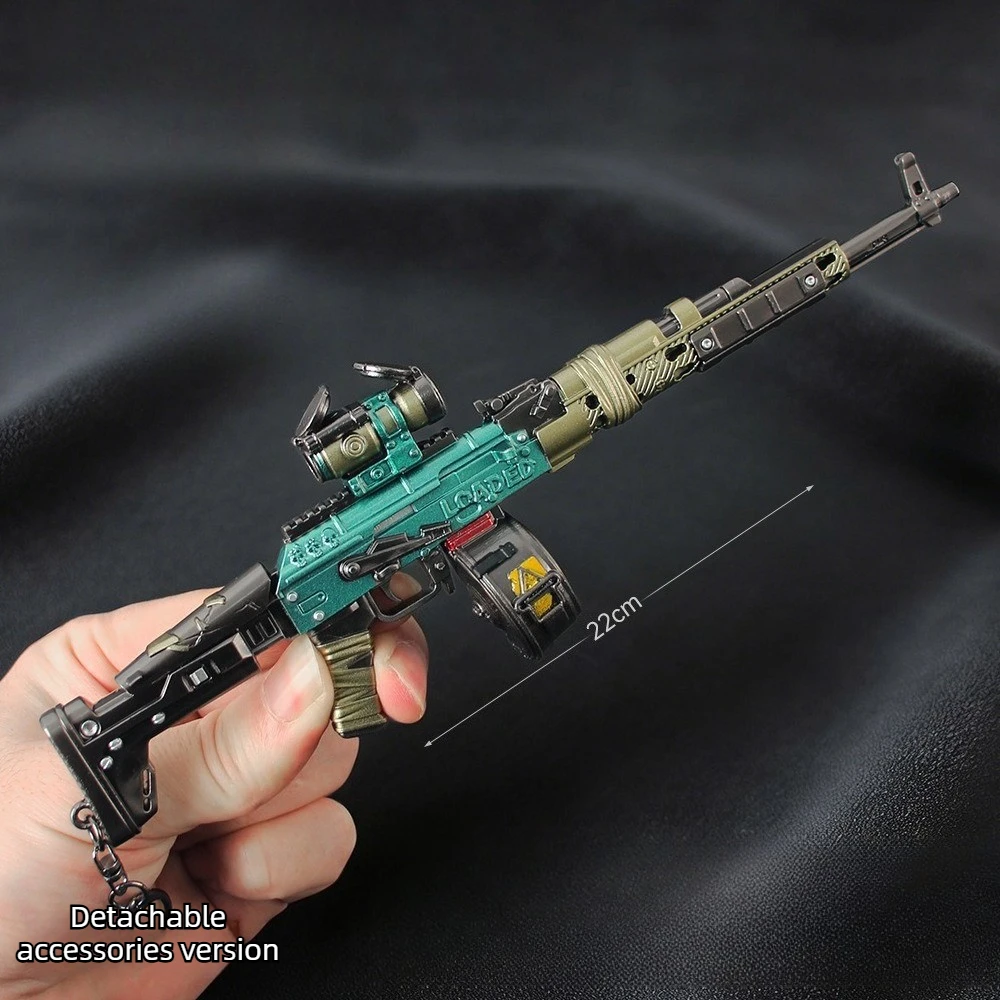 22 cm Delta Force AKM fusil d'assaut-Bullseye modèle pistolet porte-clés détachable vue jeu périphérique jouet pistolets artisanat ornement garçon cadeau