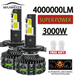 車のヘッドライト用電球,H7,WUWEIZE-LED W,3000 k,h4,12v,24v,36v,canbus,6000,hb3,9005,hb4,h1,h7,h7 h4、h11ヘッドランプ