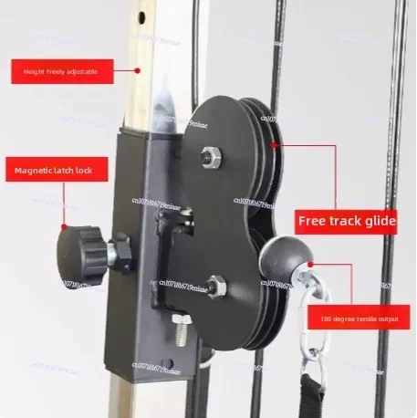 Mount Cable Station Wall Mounted Tower with Adjustable Dual Pulley System for Functional Home Gym