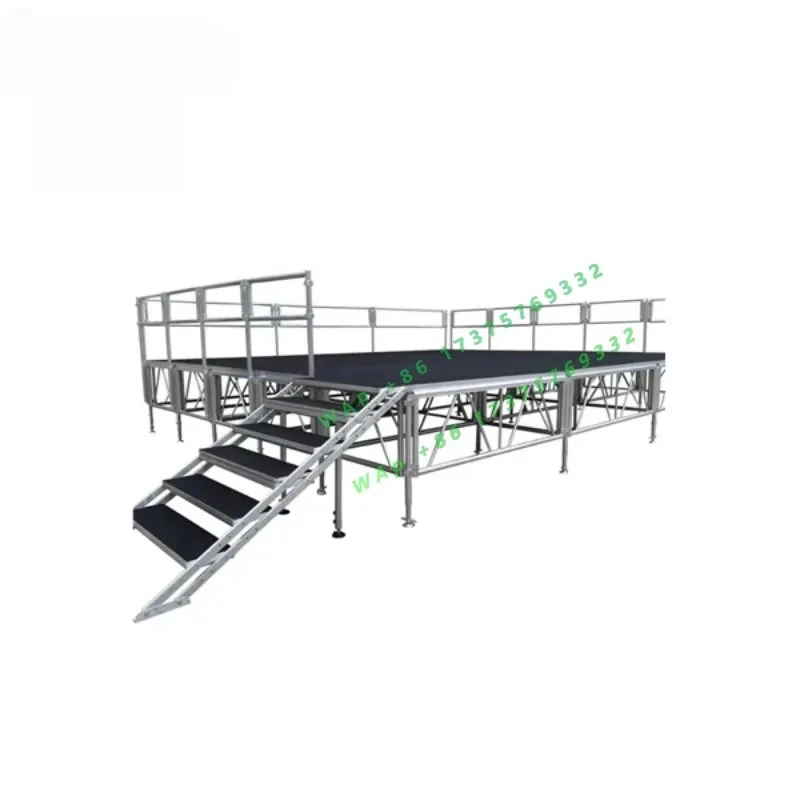 4ft x 8ft Aluminum Frame Concert Stage Platform 1.22m x 2.44m Plywood Surface Outdoor Event Podium