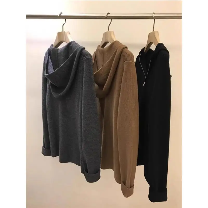 

Recommended f-Zip Hoodie Knitwear for Women Unique Age-Defng Autumn Winter Faionable Casual Loose Fit Long Sve