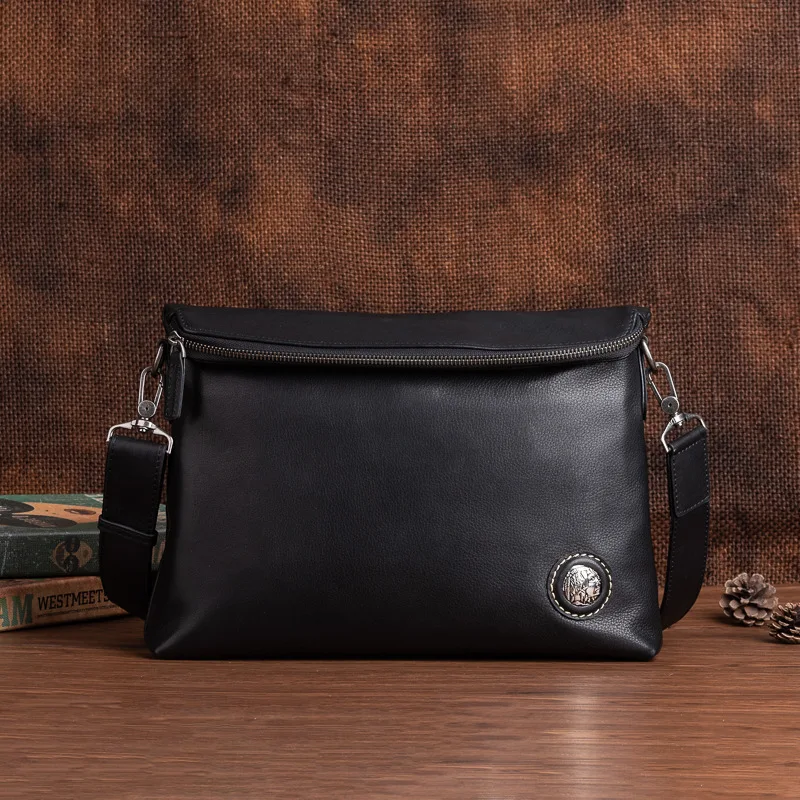 2024 nova bolsa de ombro dos homens do couro do vintage saco do mensageiro do couro genuíno elegante casual masculino grandes sacos crossbody