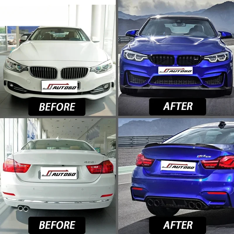 Auto Modification Conveion Body Kit 4 Series F32 F36 13-20 Update to M4 Style Front Rear Bumper Grille Side Skirt