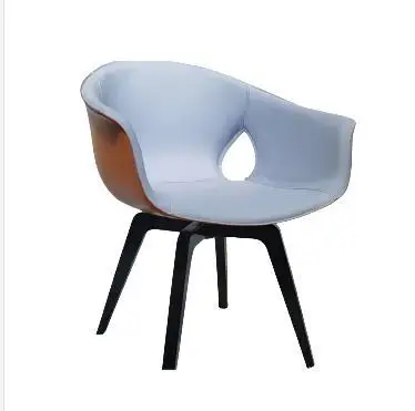 

Italian light luxury simple double color special shaped creative design leather armrest rotatable leisure chair