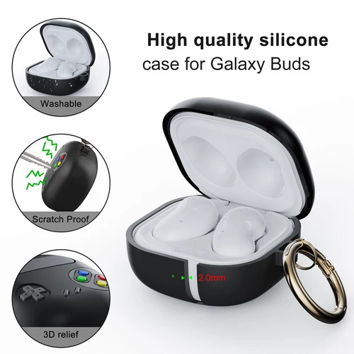 Imagen 2 del producto Nuevo para Samsung Buds FE Buzz 2 Pro Live funda de silicona suave consola de juegos de dibujos animados 3D/funda de gato de la suerte para Galaxy buds fe Prom