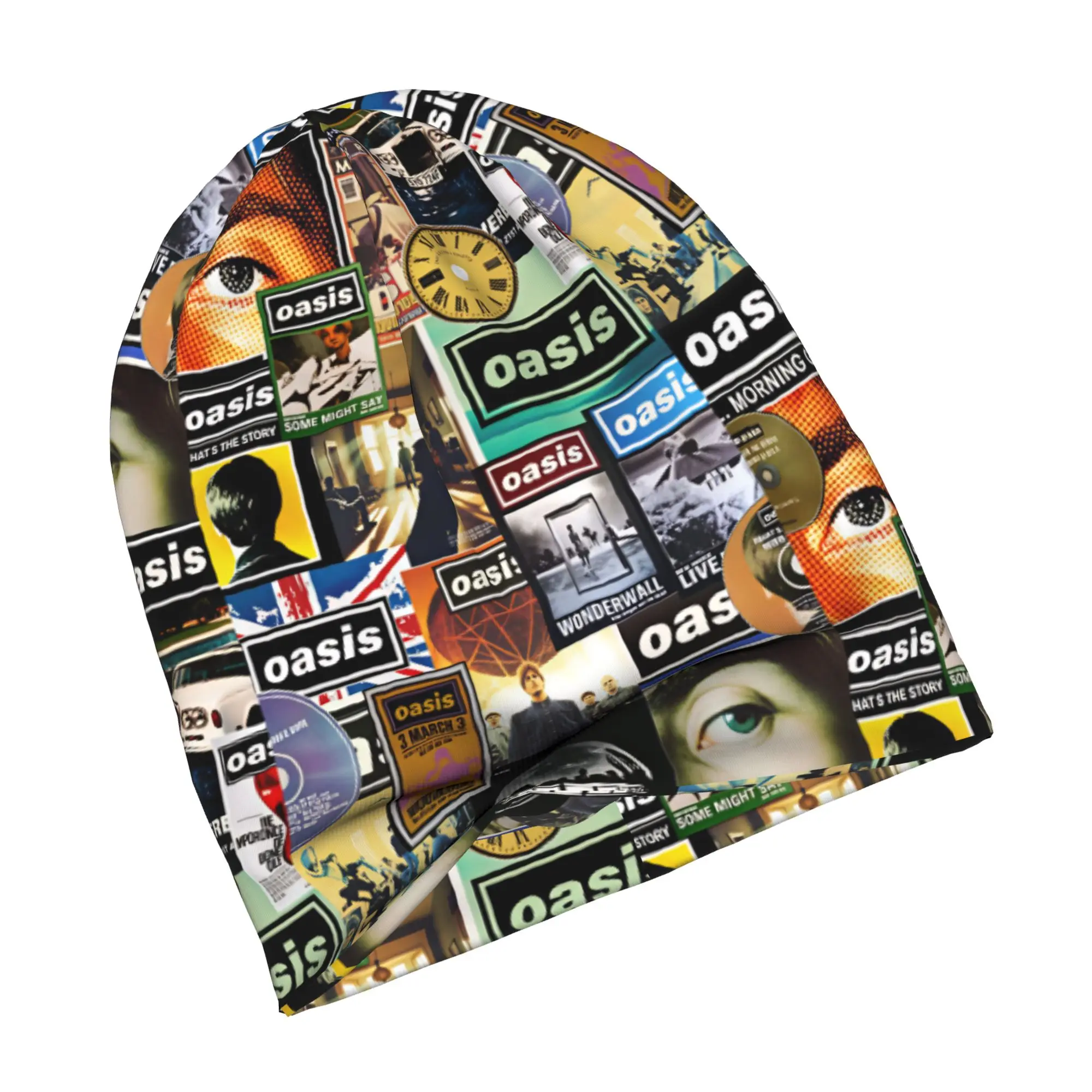 O-Oasis Skullies Beanies Caps Men Women Unisex Fashion Winter Warm Knit Hat Adult British Music Definitely Maybe  Bonnet Hats