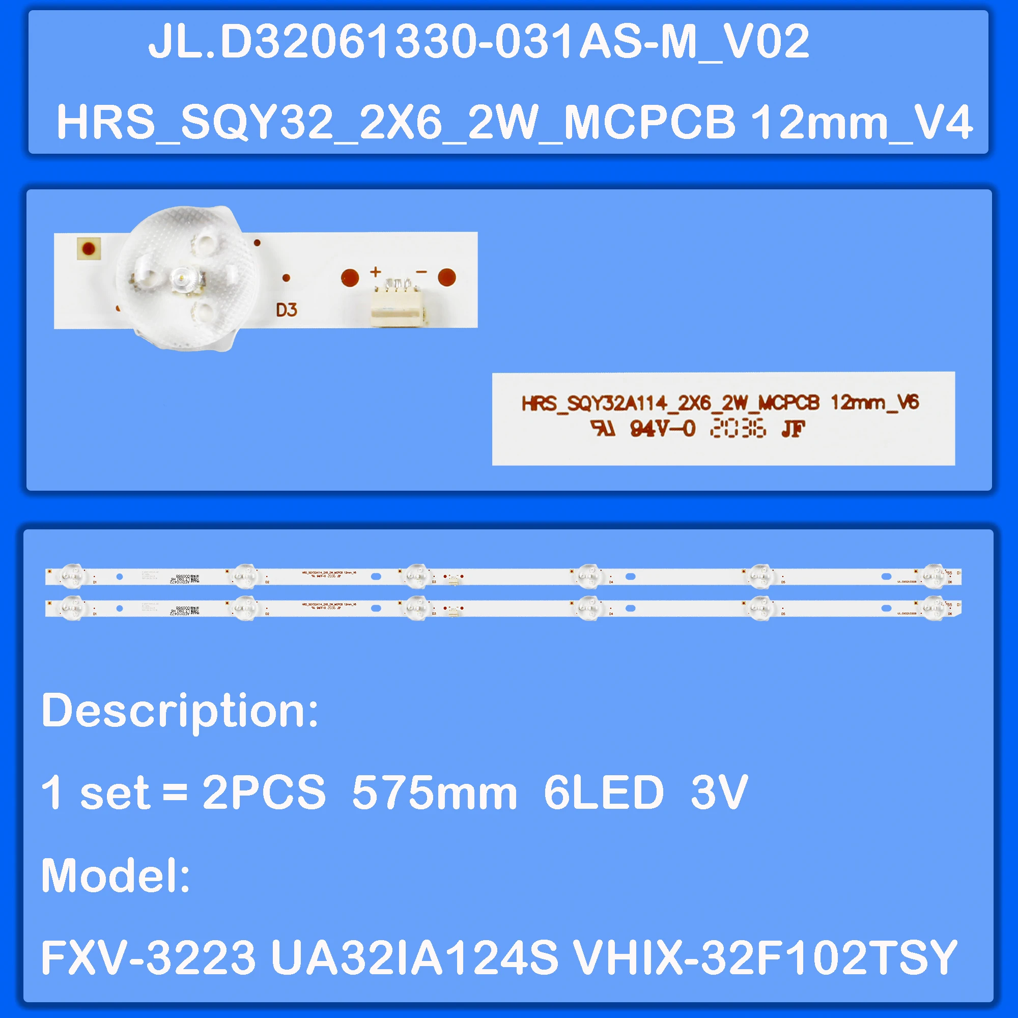 LED Backlight Strip For NVR-7703-32RD2-N LE-32Z2 RLED3221-D RLDED3258A-I RLDED3258A-1 32YST5970 32LE120T2S2SM 32LE120T2S2
