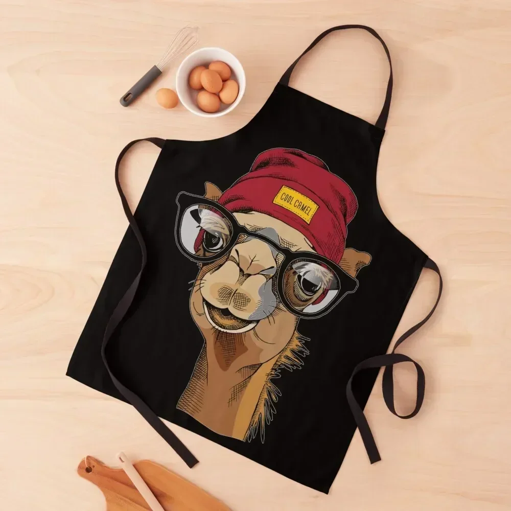 

The Camel Band,cute camel with sunglasses Apron Women's For Cooking Kitchen Novel Kitchen Accessories Hairdressing Apron