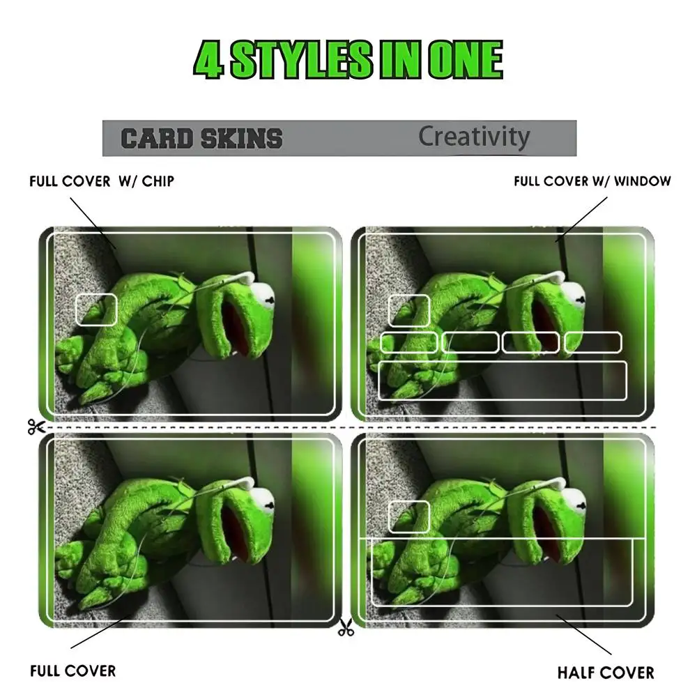 K-Kermit the frog  Card Sticker Diy Decorate Exquisite Bank Card Decals Patch Documents Birthday Gift