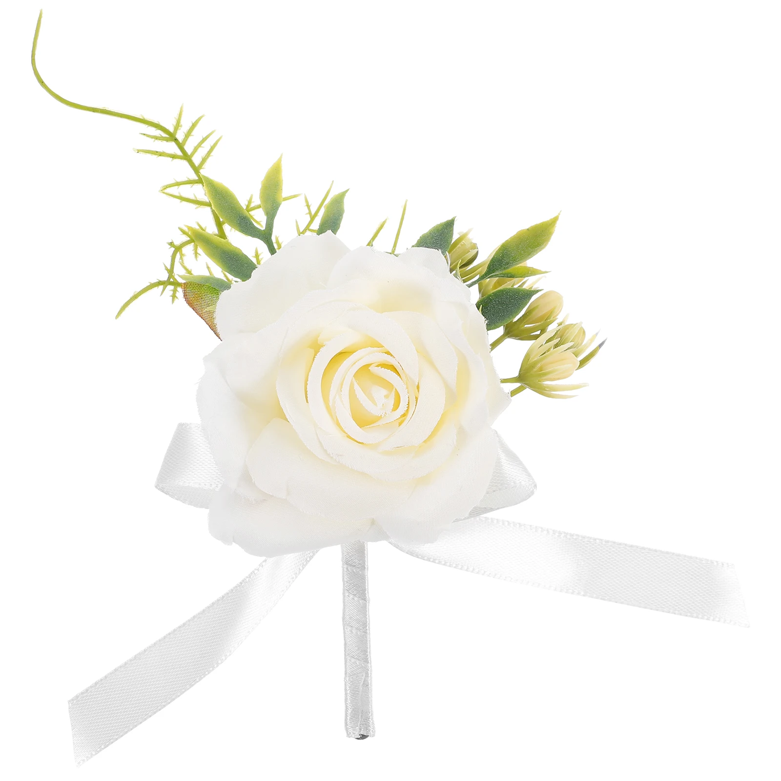 

Artificial Flower Boutonniere Wedding Decorations White Bride Corsage Faux Flowers Accessory Special Occasions