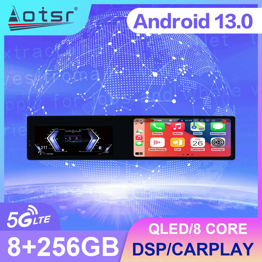 

12,3-дюймовый экран для BMW 5 серии 2009-2017, измененный на 2024, мультимедийный автомобильный радиоприемник, ЖК-дисплей, приборная панель, цифровой кластерный головное устройство