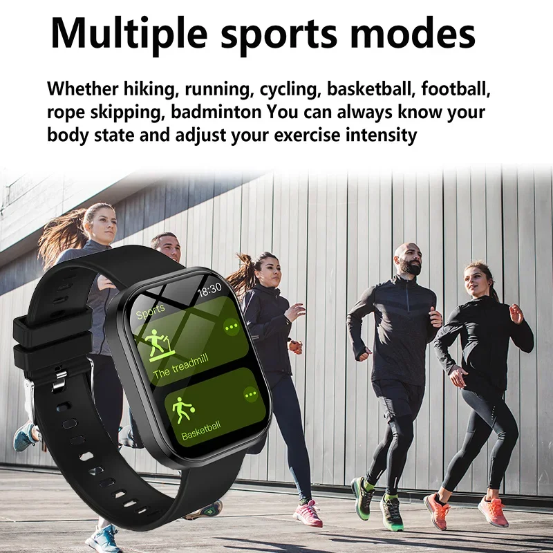 The smart watch has wireless callingmultiple sports modessedentary reminderweather forecast and message notification functions.