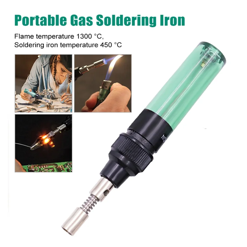 LICE-1300℃ Celsius Butane 4 In 1 Gas Soldering Iron Cordless Butane Gas Welding Pen Welding Pen Burner Welding Soldering Kit A+B