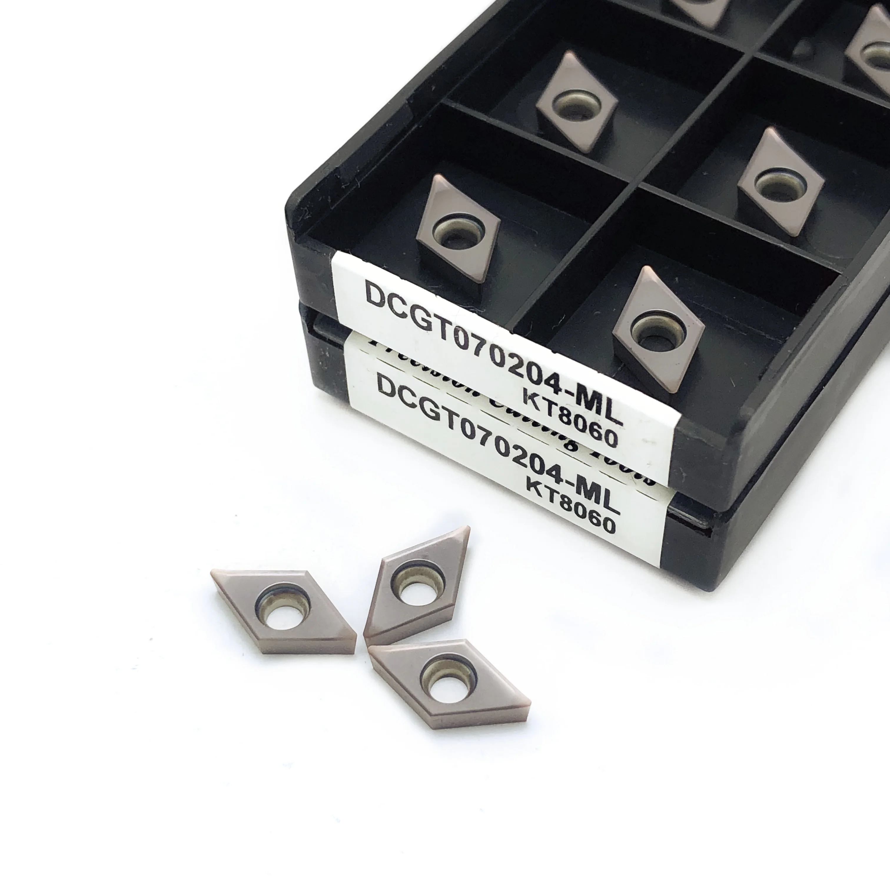Alta Qualidade CNC Torno Cortador Lâminas, Ferramentas de Torneamento, DCGT070201, DCGT070202, DCGT070204-ML, KT8060, DCGT070201, 02BL, 10Pcs