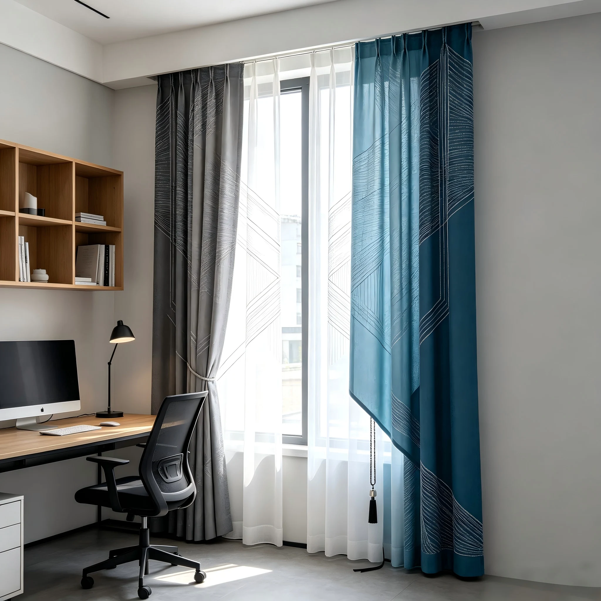 200378   Retro Ethnic Pattern Woven Tape Edge Curtain