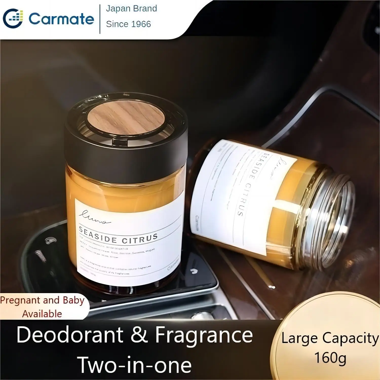 Carmate Cup Holder Solid Ointment Fragrance Remove Odor Two-in-one Long Lasting Perfumes For Car Home Hotel Women Men High-end