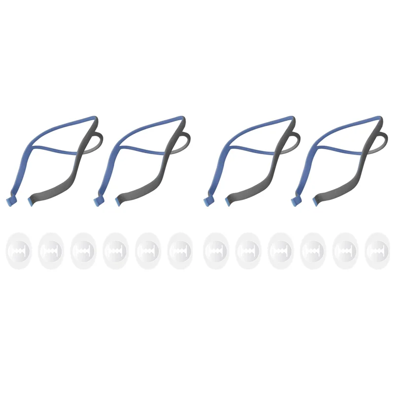 YSUN-4-Pack Air Fit P10 Headgear Strap,CPAP Headgear Replacements For Airfit P10 Nasal Pillow Mask,With 12 Adjustment Clips