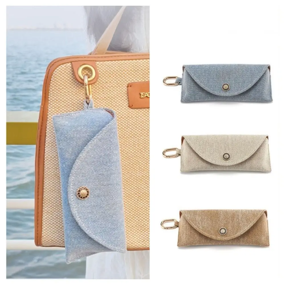 

Fashion Dustproof Denim Glasses Box Hanging with Hook Glasses Case Holder Sunglasses Bag For Travel Eyewear Holder