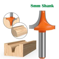 1pc 8mm Shank Corner Round Over Router Bit Carbide Engraving Milling Cutter For Wood Engraving Chamfer Trimming Woodworking Tool