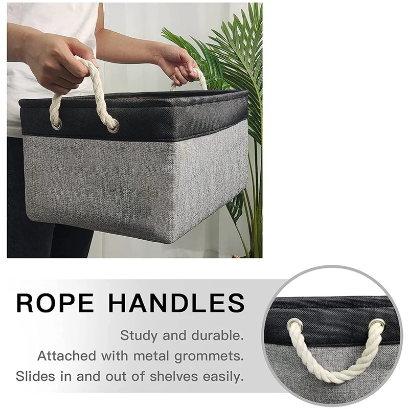 ตะกร้าผ้าเก็บของเล่นพร้อมที่จับสำหรับจัดระเบียบบ้านตะกร้าเก็บของตะกร้าผ้าพับ