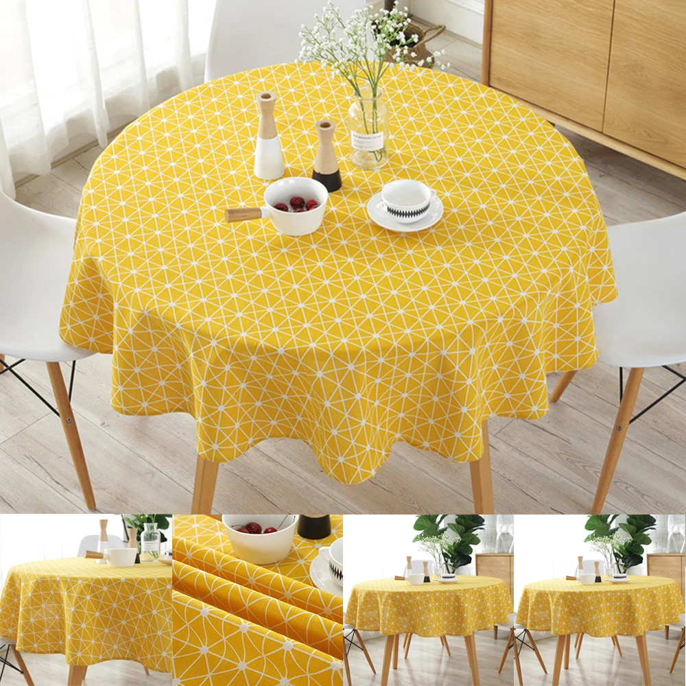 

120/150cm Round Polyester and Cotton Tablecloth Washable Decorative Table Cover Colorful Triangle Arrow Printed Tablecloths 식탁보