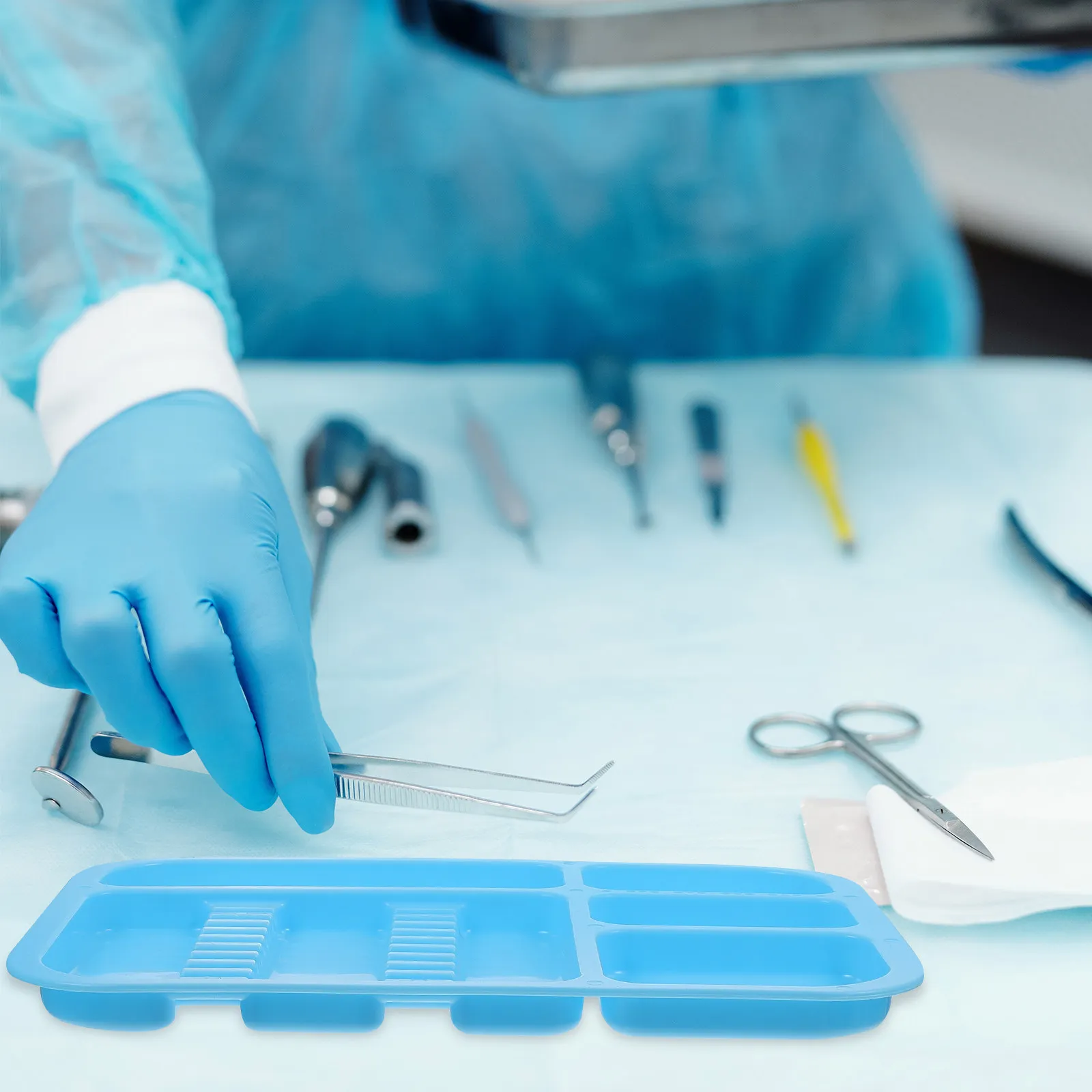 

Colorful Mini Plastic Dental Instrument Tray Sturdy Abrasion Resistant Professional Dentist Storage Organizer for Gauze Cotton