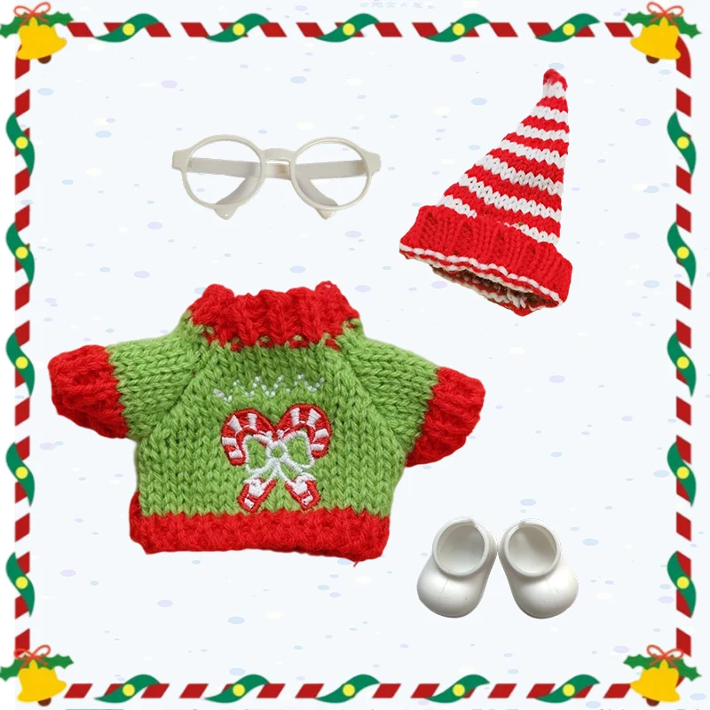 

Cute Doll Clothes Outfit Accessories Christmas Cape Set for 17cm Labubu V2 Mini Doll Clothing Doll Accessories Girl Gift
