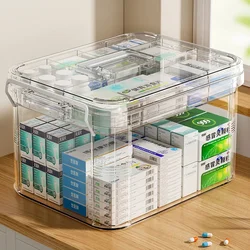 Multi-layer Medicine Cabinet Large Capacity Medicine Storage Box Transparent Portable First Aid Medicine Box